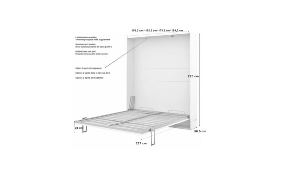 Boone opklapbed Optima (vertikaal) - 2
